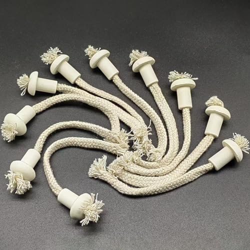 10 Pieces of Cotton Wicks with Ceramic Holder, Suitable for Alcohol lamp/Oil lamp Laboratories, Scientific Research Experiments, etc. with Ceramic Holder Wicks
