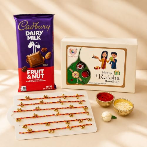 LOVENSPIRE Raksha Bandhan Gift Hamper for Brother – Indian Rakhi Festival Gift Set for Bhai - color: Hamper 4