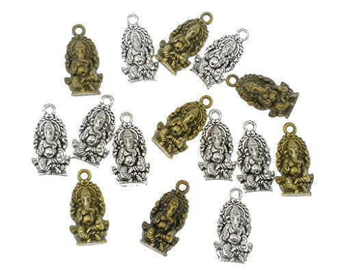 ALIMITOPIA 30pcs Ganesha Religious charm Pendant for DIY Jewelry Making Accessories