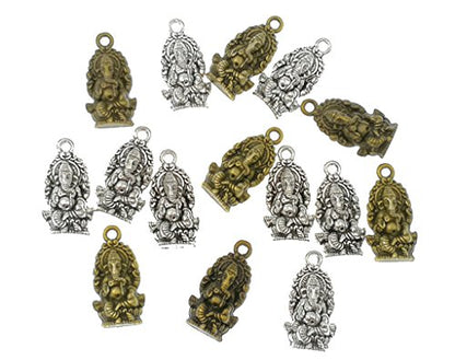 ALIMITOPIA 30pcs Ganesha Religious charm Pendant for DIY Jewelry Making Accessories