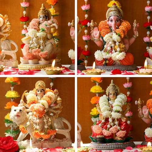 Indian Idol Marigold Garland Mala Hindu Temple Mandir Diwali Pooja Decor