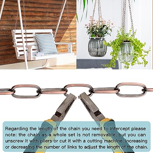 Helunsi Industrial Lighting Chain, 6 Feet Red Bronze Light Fixture Chain - color: Red Bronze