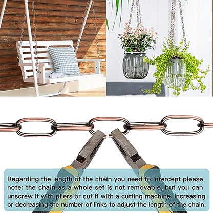 Helunsi Industrial Lighting Chain, 6 Feet Red Bronze Light Fixture Chain - color: Red Bronze