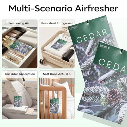 MYARO 20Pcs Cedar Scented Sachets, Closet Deodorizer Car Air Freshener - color: Cedar, size: 20 Packs