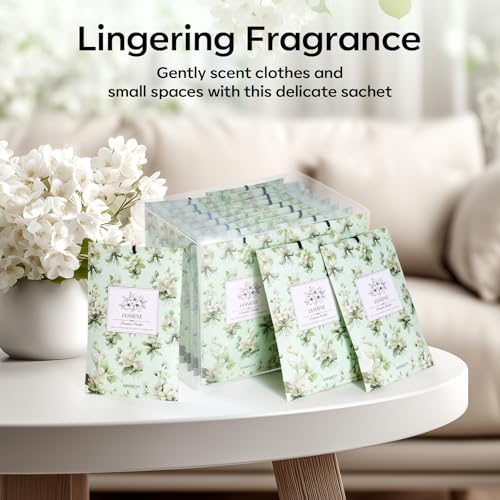 MYARO 20Pcs Jasmine Scented Sachets, Closet Deodorizer Car Air Freshener - color: Jasmine, size: 20 Packs