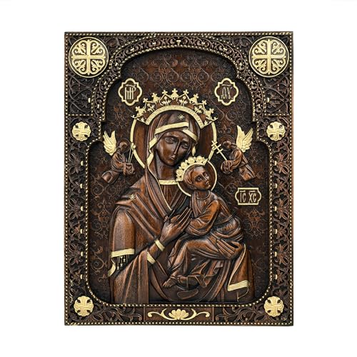 bgcarpenter Wooden Virgin Mary and Holy Child Jesus Wall Decor-14 Inch - color: Virgin Mary, size: 14 Inch
