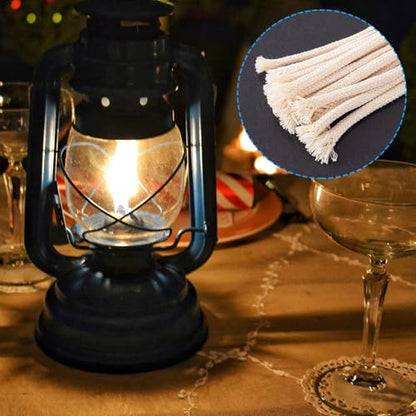 Oil Lamp Wicks, 10 Sets 0.5 Feet 1/4 Inch Round Cotton Wicks - size: 0.5 feet (1/4 inch)