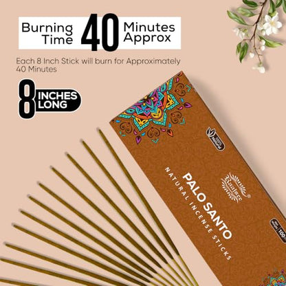 Pure Palo Santo Incense Sticks, 100%-Natural Charcoal Free Organic Non Toxic Clean Burning Handmade Insence Sticks 100 gm Pack, Meditation Gifts – Spritual Cleansing - color: Palo Santo