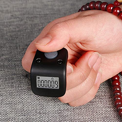 Rechargeable Silent Finger Counter 6 Channels Digital Tasbih Tally Clicker with LED for Prayer Knitting Sports Gift - color: White X