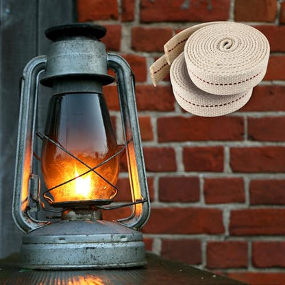 1 Roll Oil Lamp Wick - 6.5 Feet Roll, 1 Inch Flat Cotton Wick Replacement - Perfect for Oil Lamps, Lanterns, and Oil Burners (1 inch) - size: 1 inch