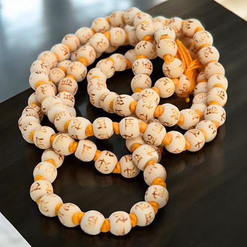 Tulsi (Holy Basil) Hand-Knotted Hare Rama Krishna Mala – Energized 108+1 Beads Necklace for Meditation, Prayer, Yoga & Spiritual Awakening – Karma & Nirvana Japa Mala for Men & Women