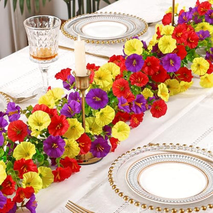 Dremisland Artificial Flowers Garland 2 Pack Summer Floral Garland - color: Red Yellow Purple, size: 2PCS