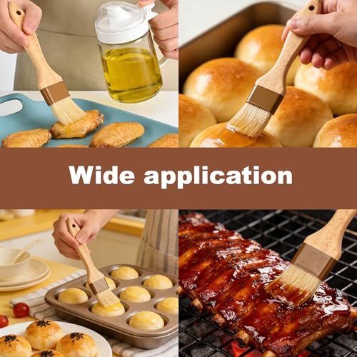 2 pcs Pastry Brush, Natural Bristle Basting Brush for Cooking and Baking, Premium BBQ Brushes for Butter, Oil, Egg, Sauce, Turkey, Marinade and Kitchen Food by SFIUYLB - color: 1inch & 1.5inches -- 2PCS