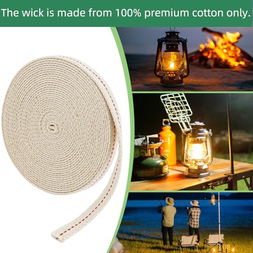 32.8 Feet Oil Lamp Wicks, 1/2 Inch Cotton Oil Lanterns Wick,Replacement Wick for Oil Burners,Kerosene Lamps & Paraffin Lanterns