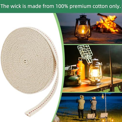 32.8 Feet Oil Lamp Wicks, 1/2 Inch Cotton Oil Lanterns Wick,Replacement Wick for Oil Burners,Kerosene Lamps & Paraffin Lanterns