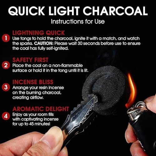 10 Charcoal Tablets by Sunlight Charcoal– Quick Light Coal Tablets – Charcoal Disks – 33 mm Coal Rolls – Pack of 10 Coal Briquettes – Slow Burn - Instant Lighting (Roll of Charcoal Discs) - size: 10 count (Pack of 1)