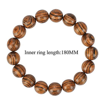 Prayer Bead bracelet Mala Beaded Bracelets for Men Women 12/15MM … - color: 12mm 17 beads Tiger skin