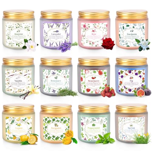 YOROXRG 24 Pack Scented Candles with Added Natural Essential Oils, 3.5oz, Suitable for Various Festivals, Parties, Yoga, and Home Scene - color: 24 Pack Colors