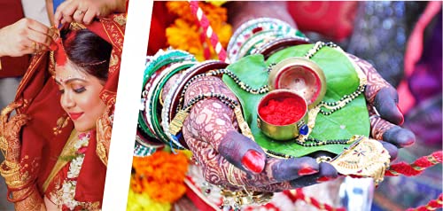 Indian Dark Red Pure Kumkum Powder (Sindoor, Kumkuma, Kum Kum) For Makeup, Pooja And Other Hindu Rituals (Dark Red, 1.77 Ounces)