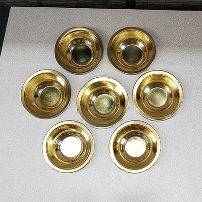 Set of 6 Brass Katori Prasad Bowls 2.75 Inch | Small Pooja Bowls for Temple, Prasadam, Bhog, Kitchen & Dining | Traditional Brass Serving Bowls for Festivals, Rituals, Gifting & Home Décor