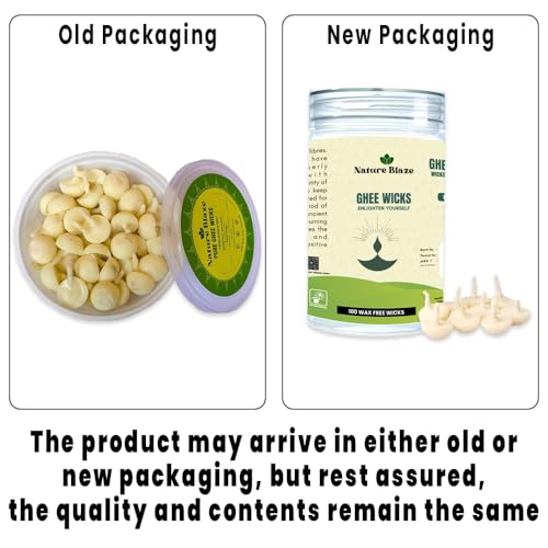 Pure Cow Ghee Lamp (Pack of 100 Pcs) Readymade Ghee Cotton Wicks | Arti Diya for Pooja | Ghee Wicks Batti | Easy Ghee Diya Wicks|Ghee Candles Cow Ghee Wicks |Ghee Jyoti Batti - size: Pack of 100