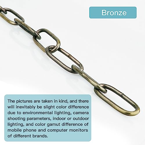 Helunsi Industrial Lighting Chain, 6 Feet Bronze Light Fixture Chain - color: Bronze