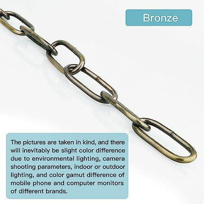 Helunsi Industrial Lighting Chain, 6 Feet Bronze Light Fixture Chain - color: Bronze