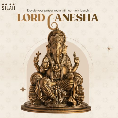 SILAII Lord Ganesha Divine Sculpture - 6 Inches, Handmade Home Decor Idol for Spiritual and Gifting Purposes