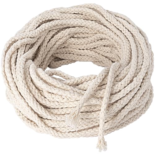 65 Ft Oil Lamp Wicks, 1/4" Braided Cotton Replacement Wick