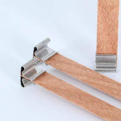 150 PCS Wick Clip for Candle Making Wood Wick Holder Base Universal Wood Wick Clips Wooden Wicks Bases Metal Candle Wick Holders (Square)