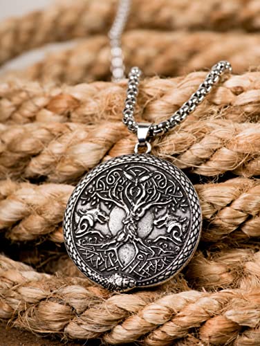 HAQUIL Viking Celtic Wiccan Tree of Life Pendant Necklace, Tree of Life Jewelry Gifts for Men and Women - color: S04B