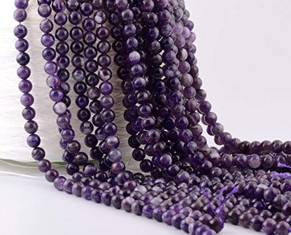 Natural Stone Beads 100pcs 10mm Amethyst Round Genuine Real Stone Beading Loose Gemstone Hole Size 1mm DIY Smooth Beads for Bracelet Necklace Earrings Jewelry Making (Amethyst, 10mm) - color: Amethyst Purple, size: 10mm