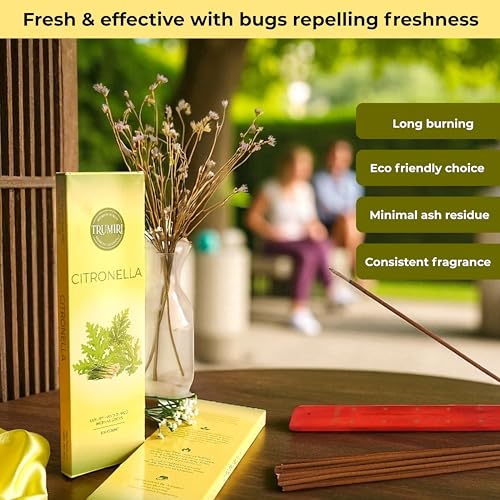Citronella Incense Sticks - Pack of 100 Insence-Sticks - Made with Natural Citronela Oil - Scented Insense Outdoor Inscents Non Toxic Incents - color: Citronella