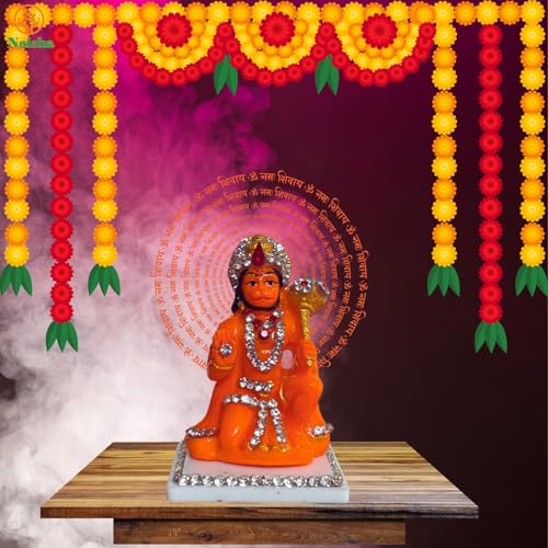 NAISHA Hanuman Ji Murti, 3.5 Inch Bajrangbali Idol with Gada Design