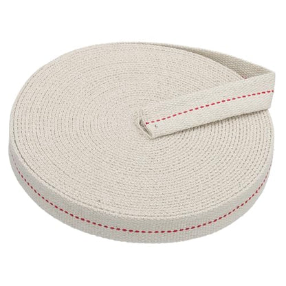 PATIKIL 7/8" Wide 33 Feet 100% Cotton Flat Wick, Oil Lamp Wicks with Red Stitch for Kerosene Lamp Lantern Oil Burner - color: Red, size: 7/8" x 33 Feet