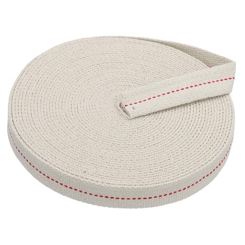 PATIKIL 7/8" Wide 33 Feet 100% Cotton Flat Wick, Oil Lamp Wicks with Red Stitch for Kerosene Lamp Lantern Oil Burner - color: Red, size: 7/8" x 33 Feet