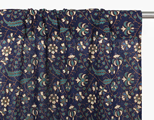 Popular Handicrafts Indian Hippie Bohemian Beautiful Elephant Mandala Curtain Panels Blue Tarquiose - color: Blue Tarquiose, size: 25"W x 74"L (Pack of 2)