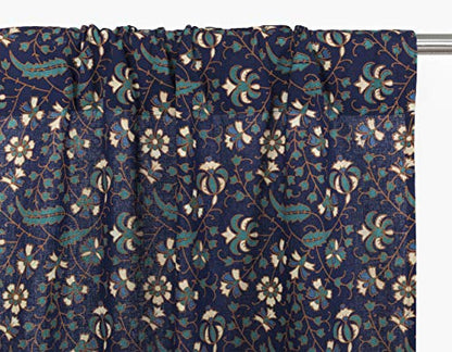 Popular Handicrafts Indian Hippie Bohemian Beautiful Elephant Mandala Curtain Panels Blue Tarquiose - color: Blue Tarquiose, size: 25"W x 74"L (Pack of 2)