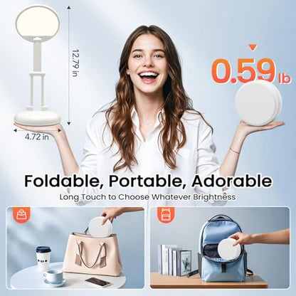 One Fire Rechargeable Table Lamp, 3600mAh Battery Operated Lamp Dorm Lamp - color: White