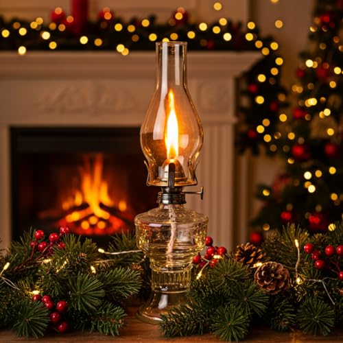2 Pcs Oil Lamps for Indoor Use, Hurricane Kerosene Lamp, Transparent - color: Transparent