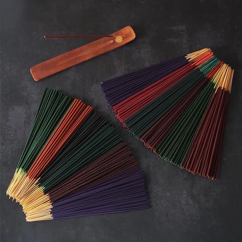 Hosley Aromatherapy 480 Pack Incense Sticks Lavender Eucalyptus Mint Sandalwood Sweet Pea Jasmine Tropical Mist Apple Cinnamon Fresh Bamboo Dragon's Blood Myrrh Lavender Lilac Hills, and Frankincense - color: Multicolor 11