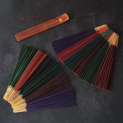Hosley Aromatherapy 480 Pack Incense Sticks Lavender Eucalyptus Mint Sandalwood Sweet Pea Jasmine Tropical Mist Apple Cinnamon Fresh Bamboo Dragon's Blood Myrrh Lavender Lilac Hills, and Frankincense - color: Multicolor 11