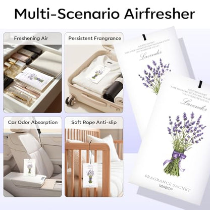 MYARO 12 Pack Lavender Scented Sachets, Closet Deodorizer Car Air Freshener - color: Lavender, size: 12 Packs