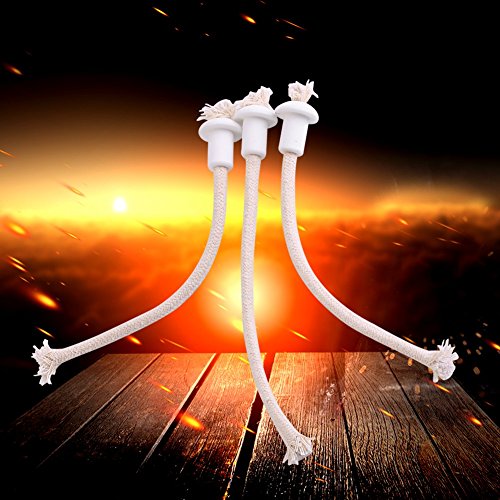 Maxmartt 7Pcs Wine Bottle Oil Lamp Set - Ceramic Holders, Torch, Kerosene Wick, Fiber Glass Heat-Resistant