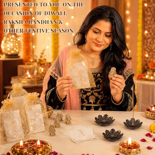 AceOrbit 30 Pack Diwali Party Favors Set, Lotus Incense Ganesha, Novelty - style: Novelty