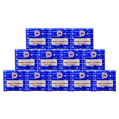 Nag Champa Incense Cones and Cone Incense Burner Bundle Insence Insense Satya Incense - color: Nag Champa - 12