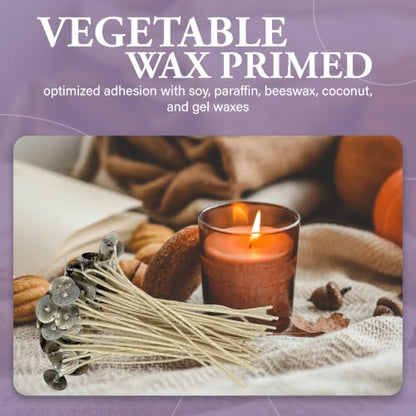 HTP 93 6 Inch Candle Wicks, 50 Count Pre-Waxed Pre-Tabbed - size: 50 HTP - 93