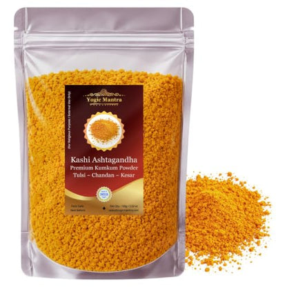 Kashi Ashtagandha Powder | 100g | Scented Chandan Tulsi Kesar Sindoor Tikka