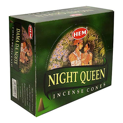 TRUMIRI Night Queen Incense Cone Bundle with Holder - 120 Cones (12 Packets of 10) - color: Night Queen