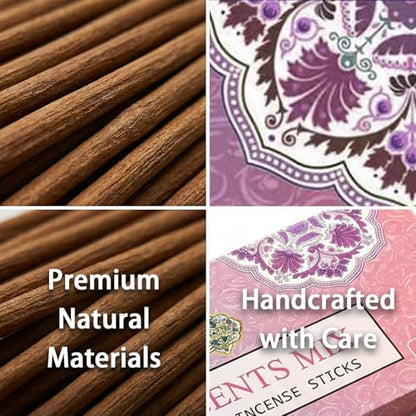 CEREMONY 8 Scents Incense Sticks, 8 in 1 Mix Incense,120 Stick Incense for Mediation,100% Natural-Handmade for Yoga, Organic-Chemicals-Charcoal-Free Purification-Relaxation